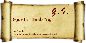 Gyuris Ibrány névjegykártya